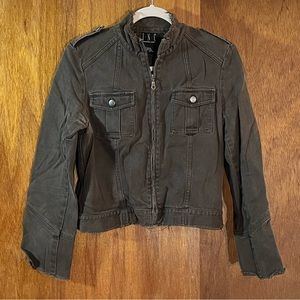 INC International Concepts Brown Denim Jacket Sz M